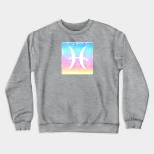 Pisces Horoscope Zodiac Unicorn Sparkle Square Monogram Crewneck Sweatshirt